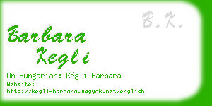 barbara kegli business card